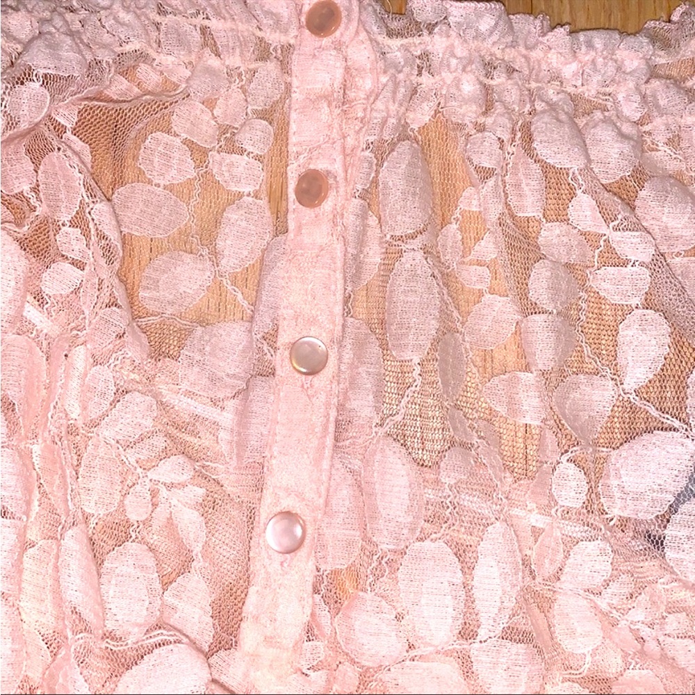 Pink Lace Button-up Top - Picture 4 of 4